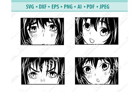 Anime Svg Bundle Anime Girl Svg Cartoon Girl Eps Dxf Png 1096930