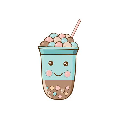 See more ideas about anime, boba tea, fan art. Cute Kawaii Character Black Tapioca Pearls Bubble Tea Isolated On White Background Cartoon ...