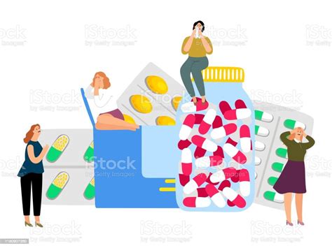 Women And Antidepressants Stock Illustration Download Image Now