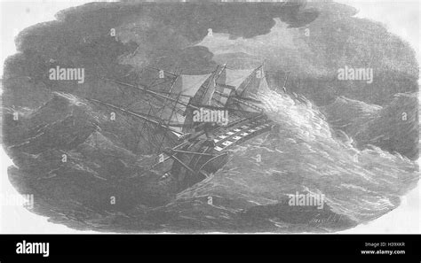 SHIPS Laying Telegraph Cable Agamemnon Storm 1858 Illustrated London