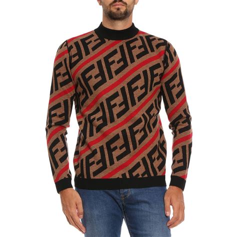 Fendi Sweater Men Sweater Fendi Men Beige Sweater Fendi Fzz416