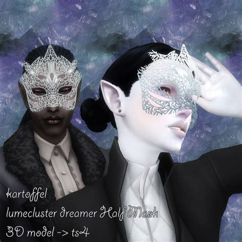 Sims 4 Ccs The Best Lumecluster Dreamer Half Mask By Markartoffel