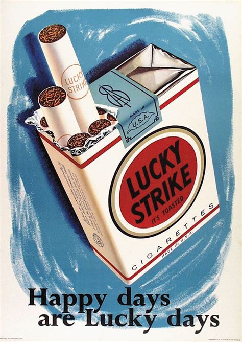 Cigarettes Lucky Strike 1959 Happy Days Are Lucky Days Retro