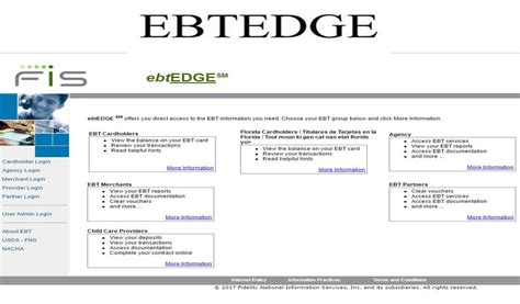 The ebt card status is found on the client card management screen. ebtEDGE Login - ebtEDGE Register | EBT Cardholder Login ...