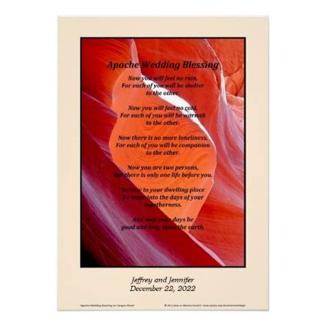 Apache Wedding Blessing Poster 20 X 28 Zazzle Wedding Blessing