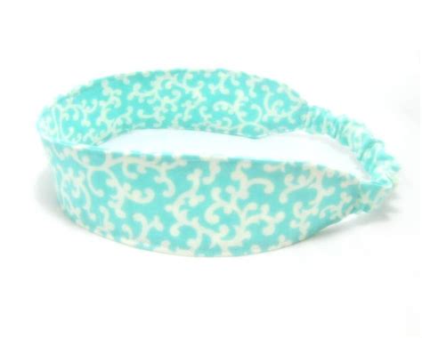 Items Similar To Summer Breeze Aqua Fabric Headband Adjustable