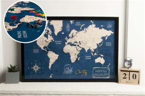 World Mappush Pin World Maptravel Map Of The World Etsy