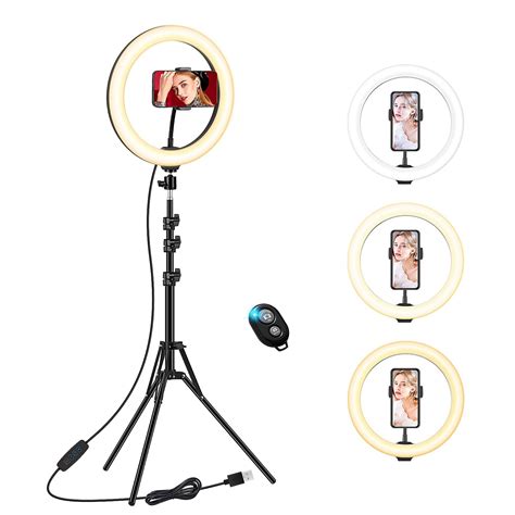Buy 10 Inch Ring Light With Tripod Stand And Phone Holder Selfie