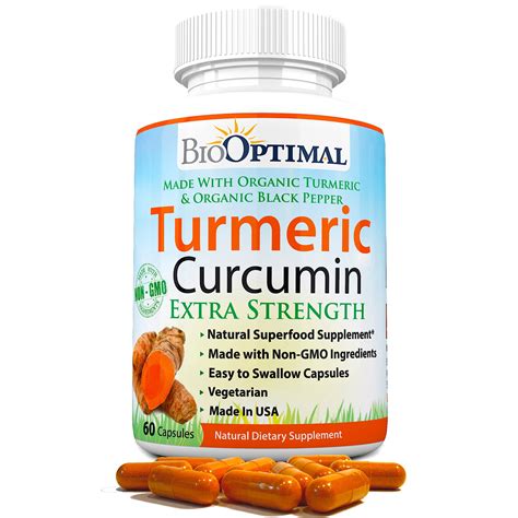 Biooptimal Turmeric Curcumin Organic Turmeric Capsules Day Supply