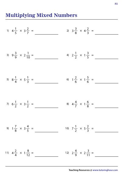 Multiplying Mixed Numbers Worksheet 5th Grade 11 6