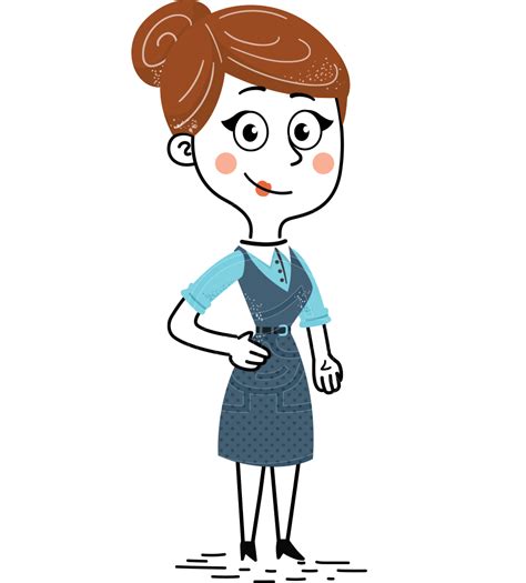 Hand Drawn Style Female Teacher Cartoon Character Graphicmama