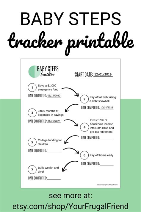 Baby Steps Printable Tracker Reach Your Goals Budget Printables