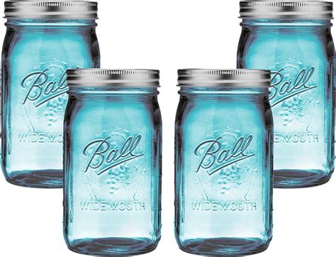 Ball Mason Jar 32 Oz Aqua Blue Glass Ball Collection Elite Color