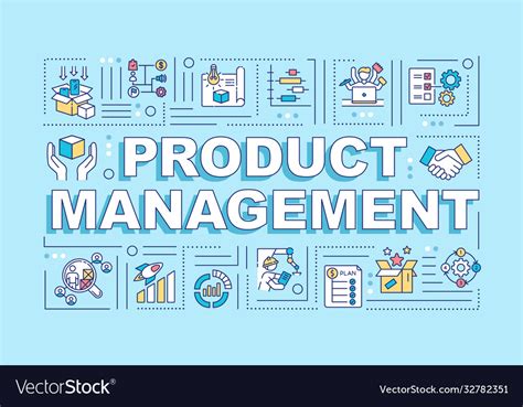 Product Management Word Concepts Banner Royalty Free Vector