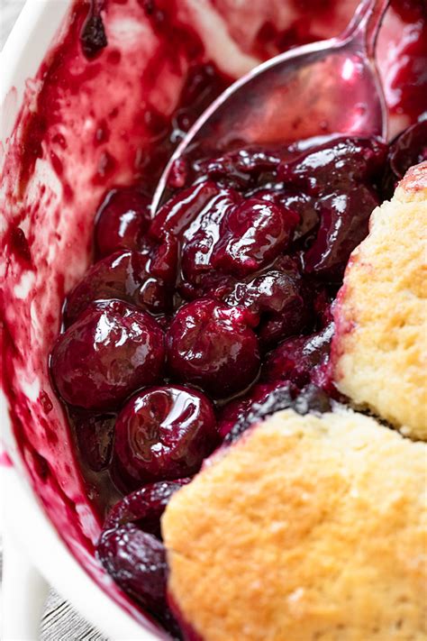 Cherry Cobbler With Cream Biscuit Topping The Cozy Apron