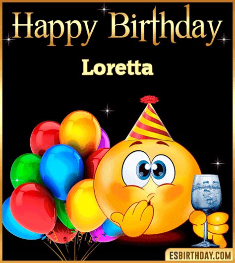 Happy Birthday Loretta  🎂 Images Animated Wishes 28 S