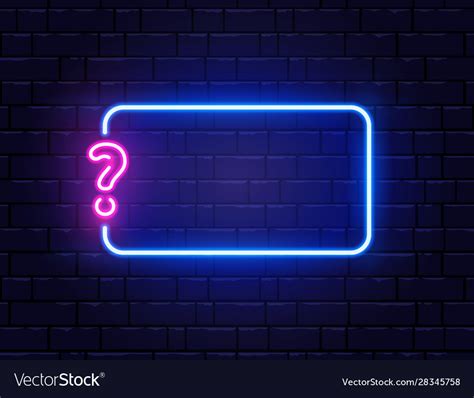 Neon Quiz Banner Glowing Question Mark Color Vector Image
