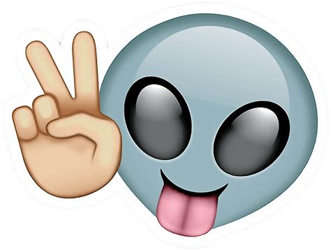 Emoji Alien Peaceemoji Tounge Sticker By Eightfold