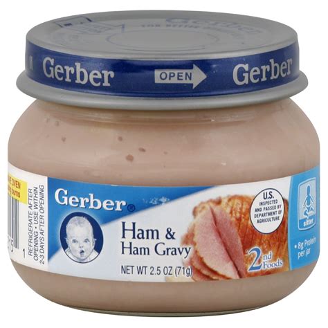 Was detected in baby food of the only responding company that tested for it. Gerber 2nd Foods Ham & Ham Gravy, Sitter, 2.5 oz (71 g)
