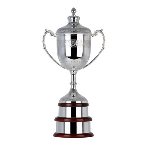 14in Handchased Silver Trophy Bd369 With Lid And Plinthband Awards