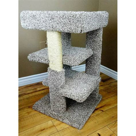 New Cat Condos 33 In Solid Wood 3 Level Large Cat Tree Tower Walmart