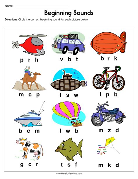 The Initial Consonants Activity Part 2 Helps Students Identify The