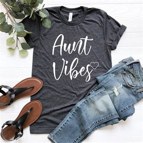 Aunt Vibes Shirt Auntie Vibes Tee Funny Aunt Shirts T Etsy