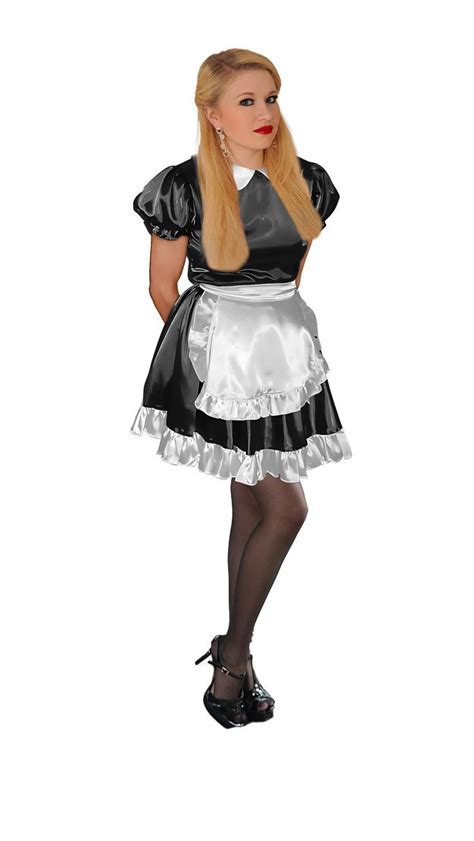 Black Satin Maid Sissy Maid Dresses Sissy Dress Sissy Maids Sissy