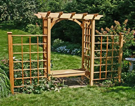Red Cedar Canterbury Arbor Wbench And 2 Wings