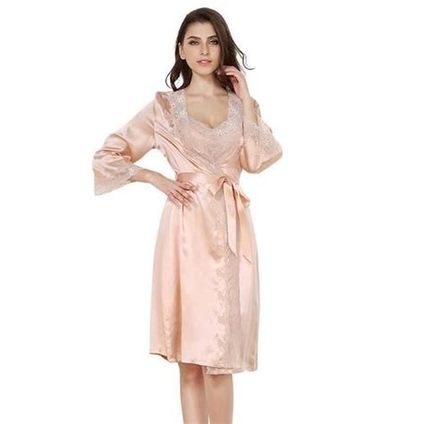 19 Momme Long Silk Robe With Lace Trimming Slipintosoft Long Silk