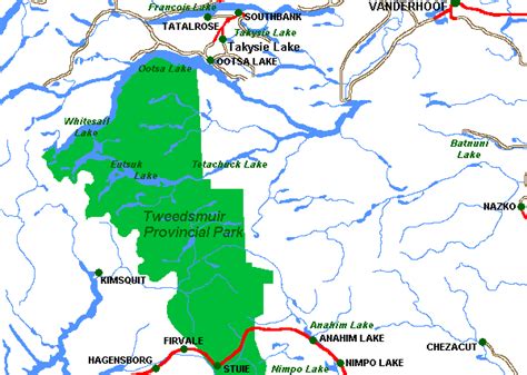 Tweedsmuir Park And Blackwater Area Of British Columbia
