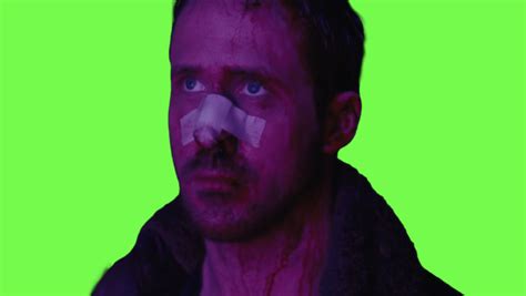 Sad Ryan Gosling In The Rain Blade Runner 2049 Green Screen