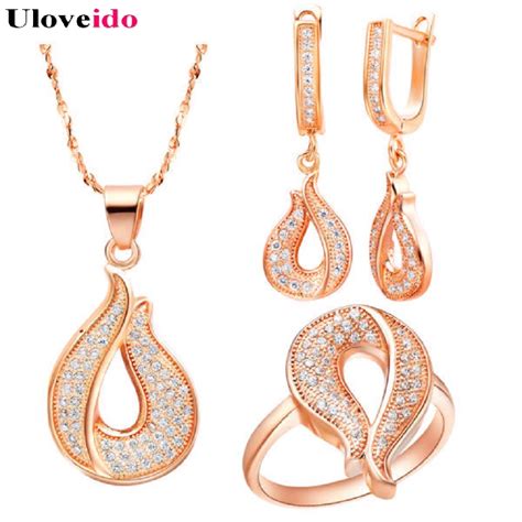 Buy Uloveido Lovers T Zircon Rose Gold Color Special Water Drop Micro Pave