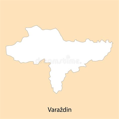 High Quality Map Of Varazdin Is A Region Of Croatia Stock Vector