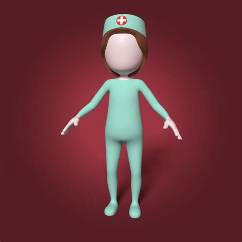 3d Cartoon Nurse Turbosquid 1393941