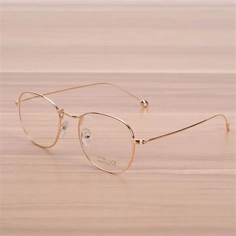 nossa vintage gold metal glasses women and men s copper eyeglasses male female eyewear frame