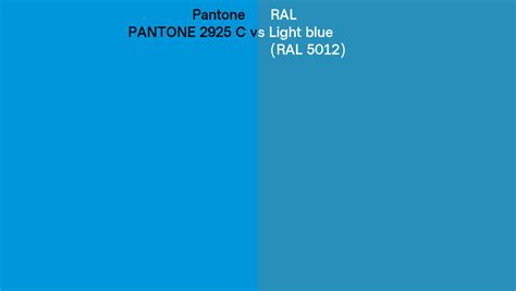 Pantone 2925 C Vs Ral Light Blue Ral 5012 Side By Side Comparison