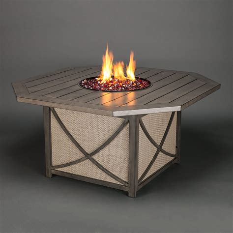 Buy Agio Kensington Gas Fire Pit With Copper Reflective Fire Glass In