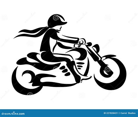 Lady Motorcycle Rider Stock Vector Illustration Of Logo 227828431