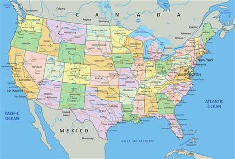 Bundesstaaten Der Usa 50 Staaten Auf Der Landkarte Der Usa