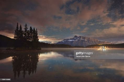 Two Jack Lake At Night Banff National Park Alberta Canada High Res