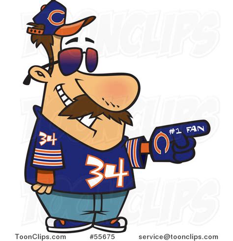 Cartoon Chicago Bears Football Fan Guy All Decked Out 55675 By Ron