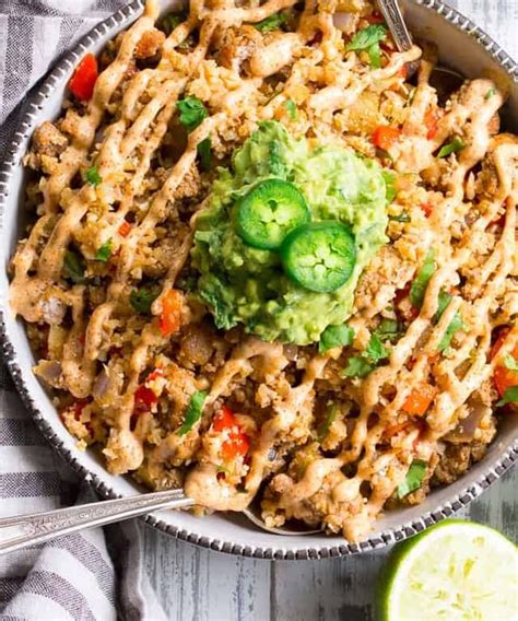 Mexican Cauliflower Fried Rice Paleo Whole30 Keto Punchfork In
