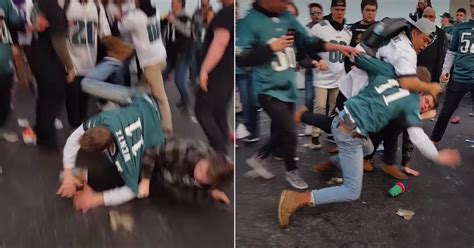 Eagles Fans Brawl In Parking Lot Before Game After Throwing Beer