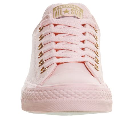 Converse All Star Low Leather Trainers Vapour Pink Rose Gold Snake