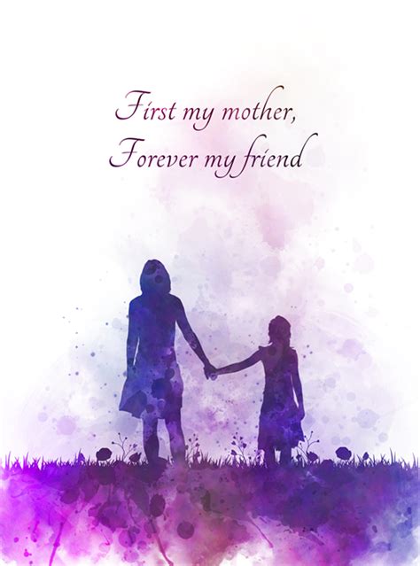 Mother And Daughter Quote Art Print Inspirational Mothers Day T