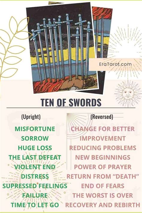 Ten Of Swords Tarot Card Meaning Reversed Yes And No Love Life In