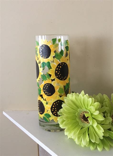 Sunflower Vase Cylinder Vase Rustic Home Decor Sunflower | Etsy | Sunflower decor, Sunflower ...