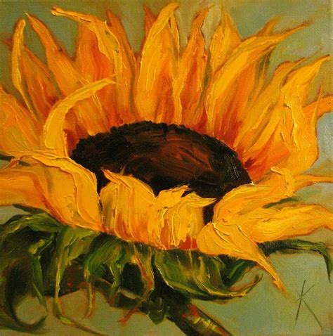 Sunflower Painting Yellow Light By Canadian Artist Kim Blair