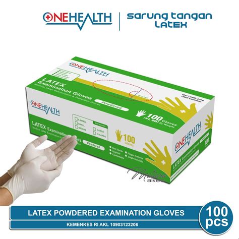 Sarung Tangan Karet Latex ONEHEALTH Medical Latex Examination Gloves